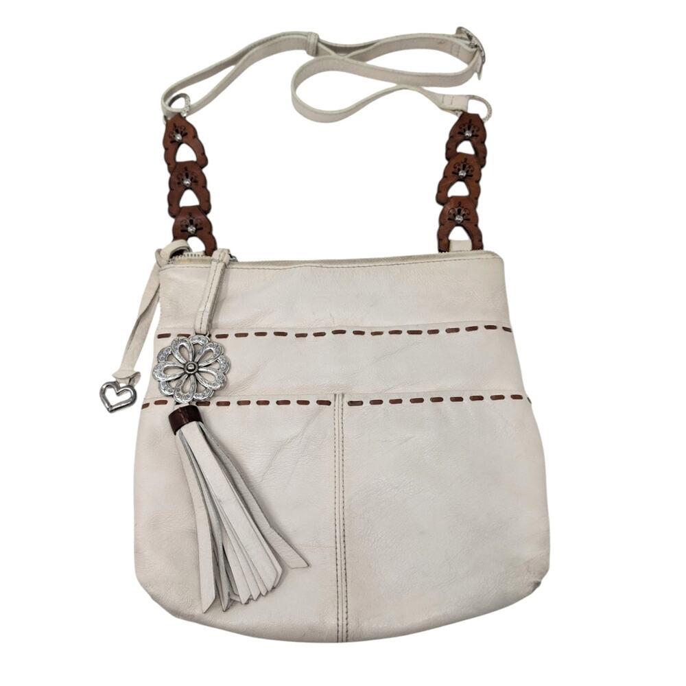 Brighton Y2K Boho Leather Crossbody Bag Western Tassel Purse